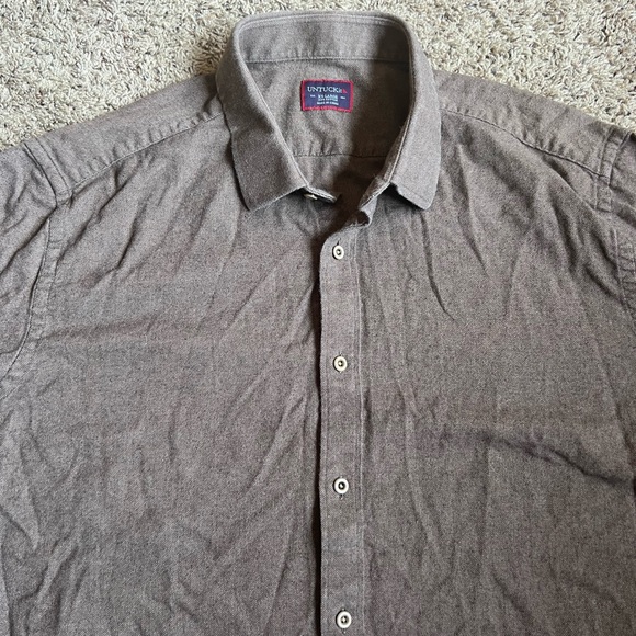 UNTUCKit button down shirt XXL Flannel Brown - Picture 1 of 5